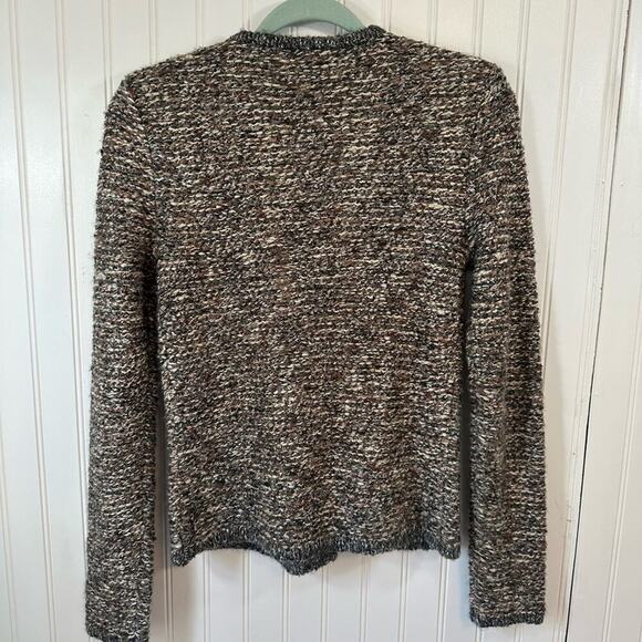 CABi‎ Button Cardigan Weave Design Brown and White Covered Buttons - Picture 4 of 6